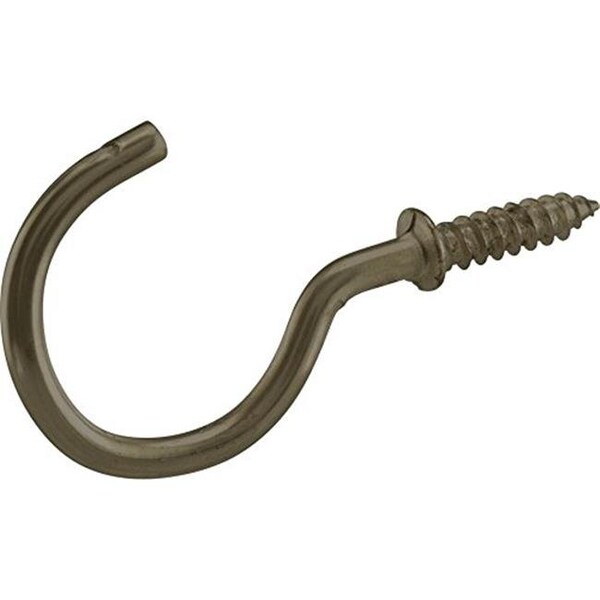 Hillman Fasteners 243683 1.25 in. Antique Brass Cup Hooks   Pack of 4